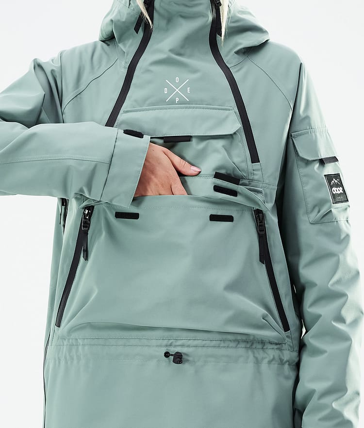 Dope Akin W 21 Kurtka Snowboardowa Kobiety Faded Green, Image 10 of 11