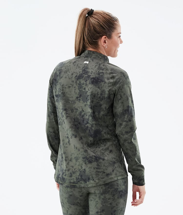 Zulu W Top Termiczny Kobiety Olive Green Tiedye, Image 2 of 6