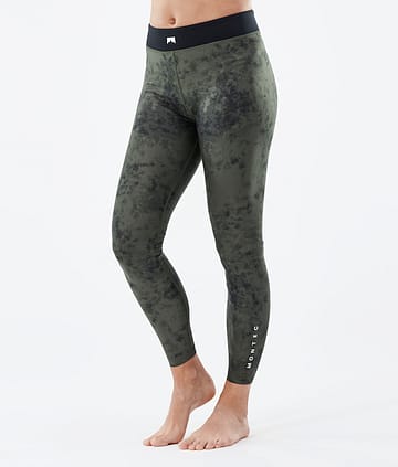 Zulu W Base Layer Pant Dámské Olive Green Tiedye
