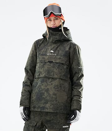 Montec Dune W 21 Snowboard Jacket Olive Green Tiedye