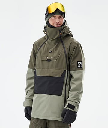 Montec Doom Snowboard Jacket Olive Green/Black/Greenish Renewed
