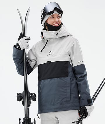 Montec Dune W Ski Jacket Light Grey/Black/Metal Blue