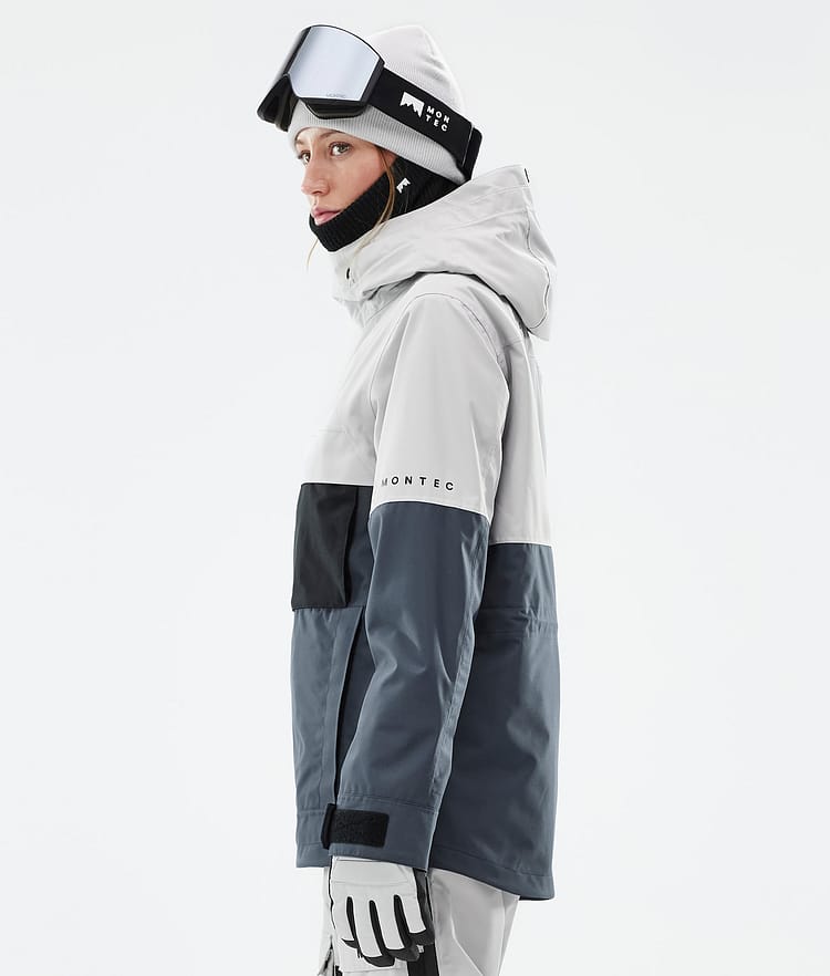 Montec Dune W Snowboard Jacket Women Light Grey/Black/Metal Blue, Image 6 of 9