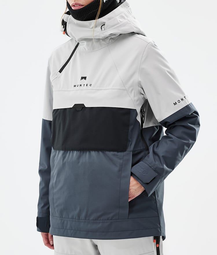 Montec Dune W Snowboard Jacket Women Light Grey/Black/Metal Blue, Image 8 of 9
