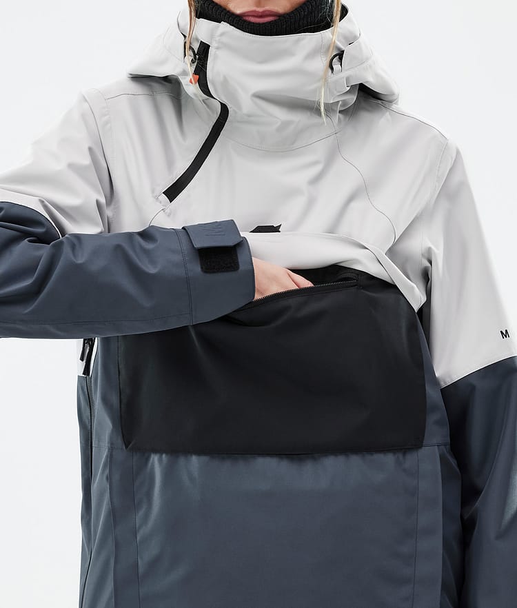 Montec Dune W Snowboard Jacket Women Light Grey/Black/Metal Blue, Image 9 of 9
