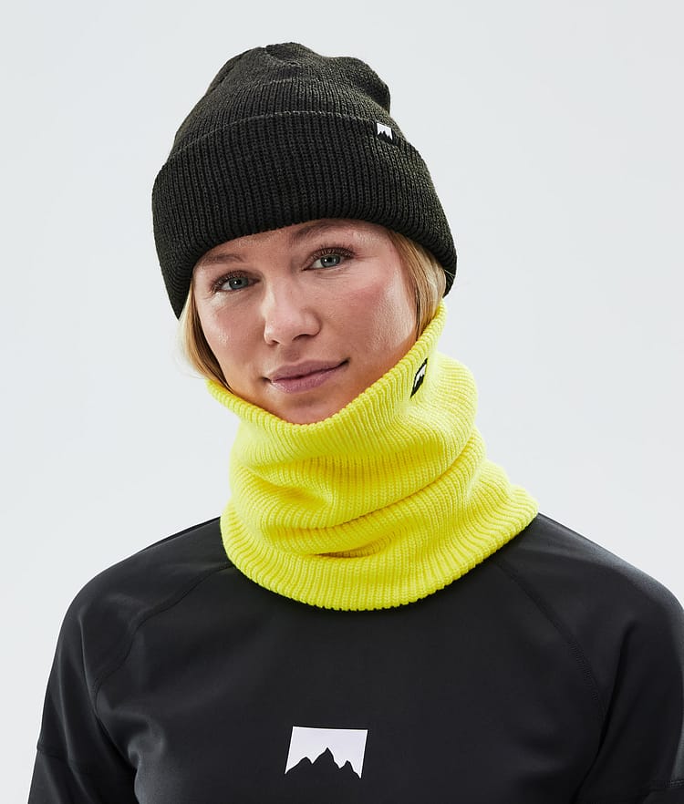 Classic Knitted 22 Facemask Bright Yellow, Image 3 of 3