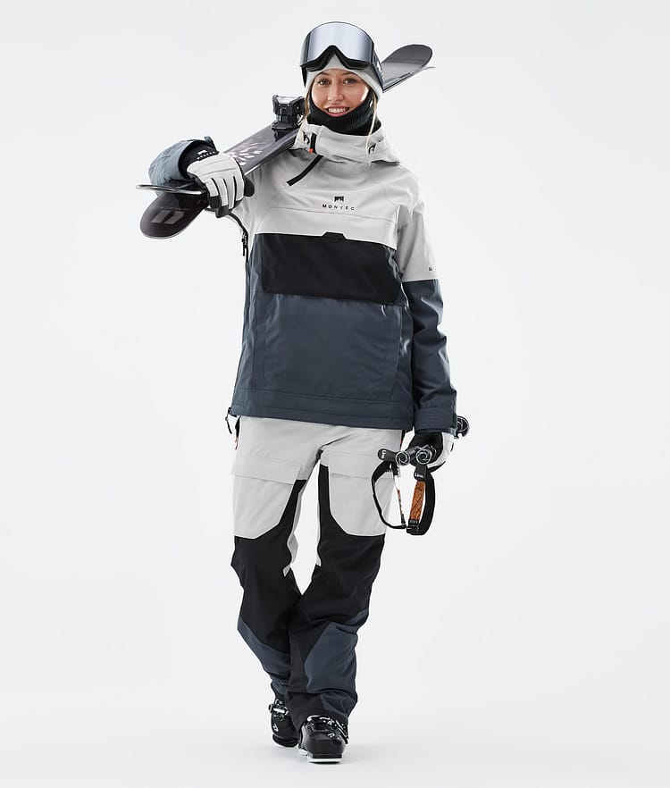 Montec Fawk W Pantaloni Sci Donna Light Grey/Black/Metal Blue, Image 2 of 7