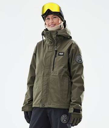 Dope Blizzard W Full Zip Snowboard Jacket Olive Green Renewed