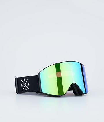 Dope Sight 2023 Ski Goggles Black W/Black Green Mirror