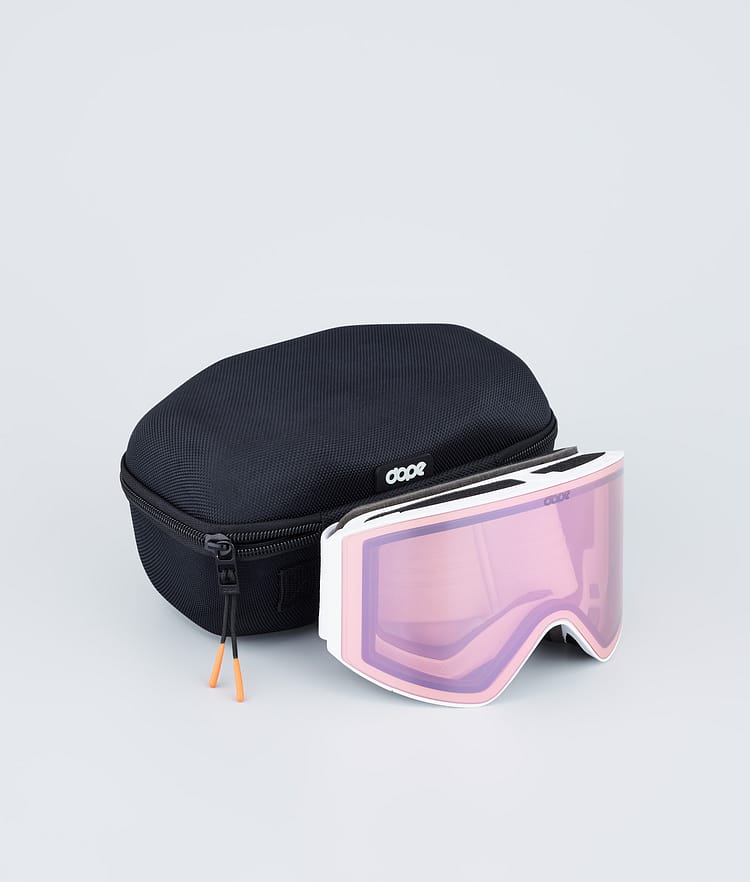 Dope Sight 2023 Ski Goggles White W/White Pink Mirror, Image 4 of 6