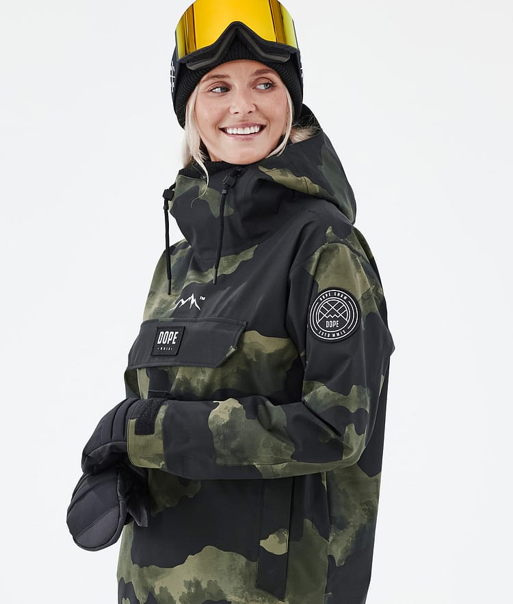 Dope Blizzard W 22 Bunda na Snowboard Dámské Green Camo Renewed, Image 2 of 9