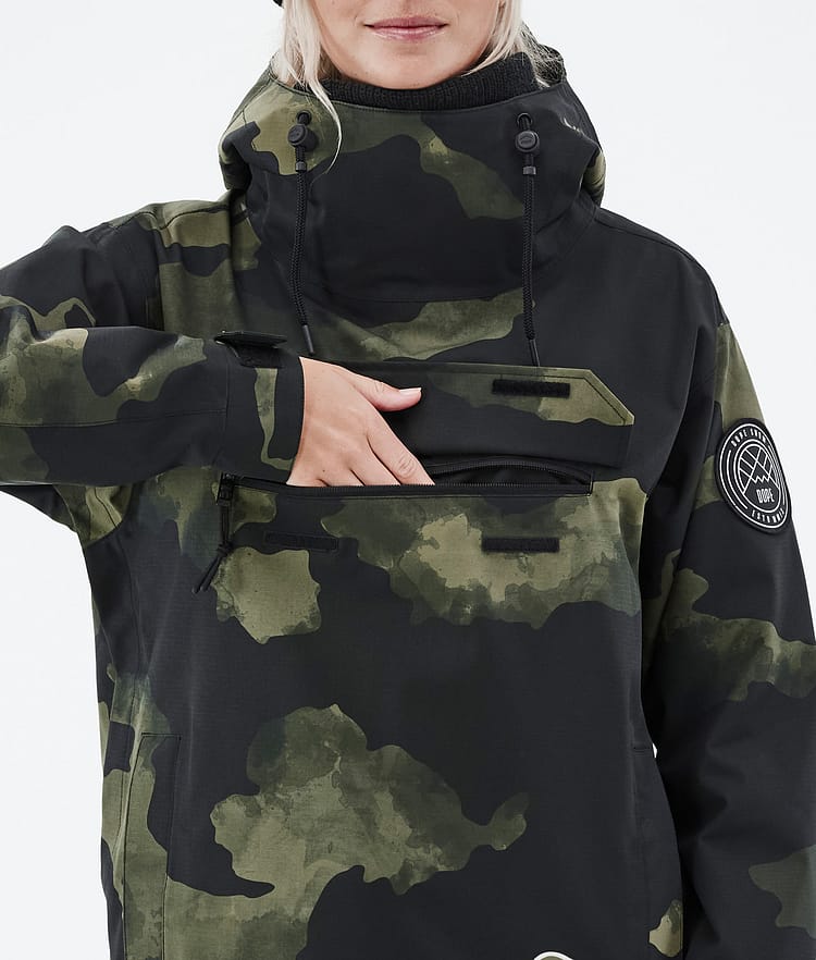 Dope Blizzard W 22 Bunda na Snowboard Dámské Green Camo Renewed, Image 9 of 9