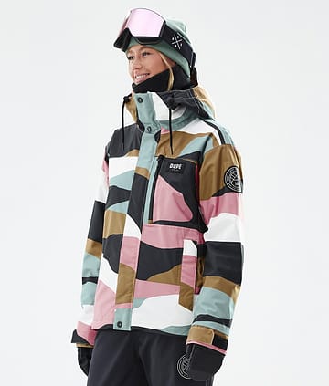 Dope Blizzard W Full Zip Ski Jacket Shards Gold Muted Pink