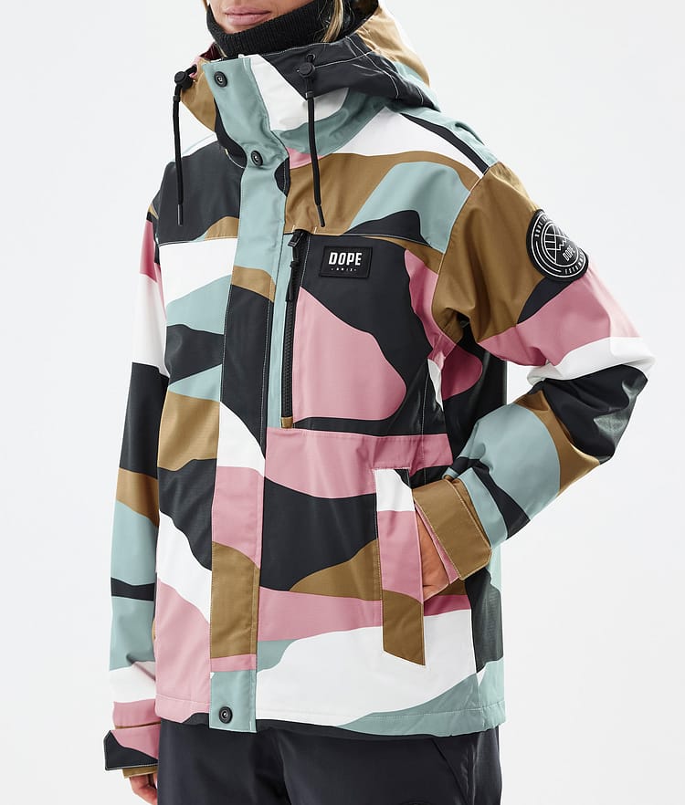 Dope Blizzard W Full Zip Snowboard Jacket Women Shards Gold Muted Pink, Image 7 of 9