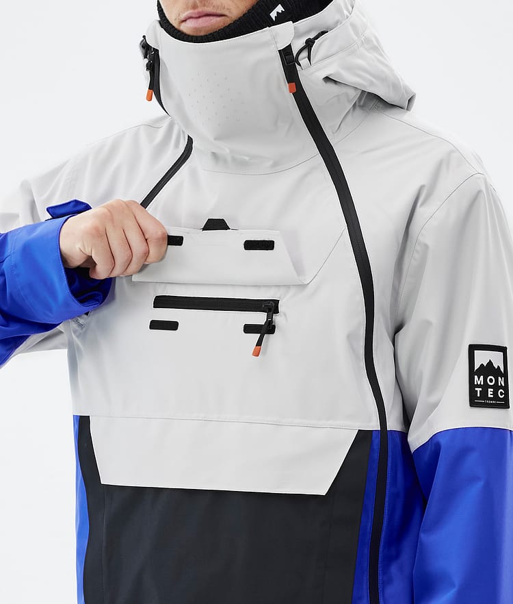 Montec Doom Ski Jacket Men Light Grey/Black/Cobalt Blue, Image 10 of 11