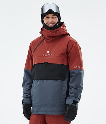 Montec Dune Snowboard Jacket Rust/Black/Metal Blue Renewed