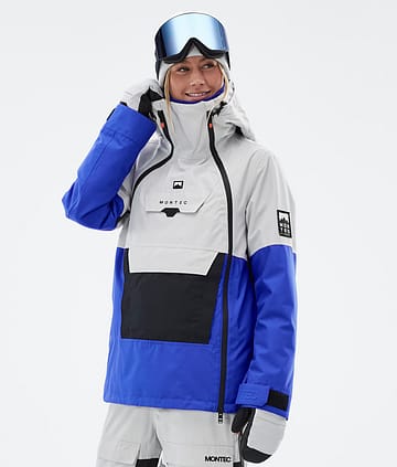 Doom W Snowboard Jacket Light Grey/Black/Cobalt Blue