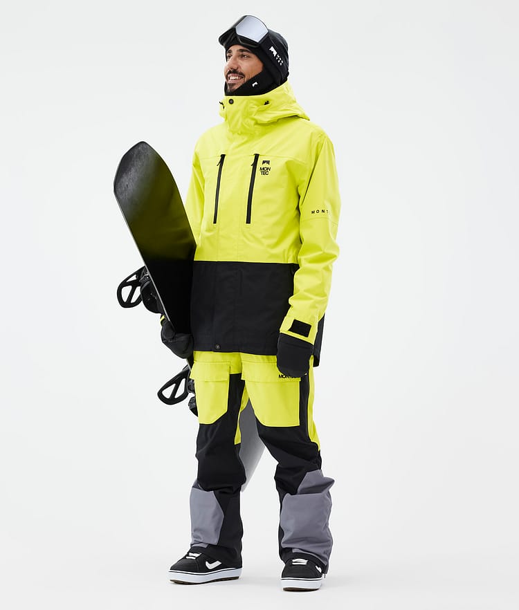 Fawk Snowboard Jacket Men Bright Yellow/Black, Image 3 of 10