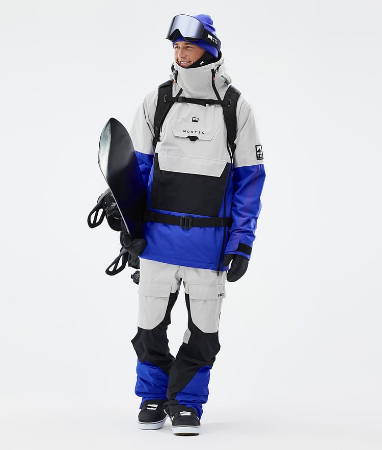 Montec Fawk Snowboard Pants Men Light Grey/Black/Cobalt Blue, Image 2 of 7