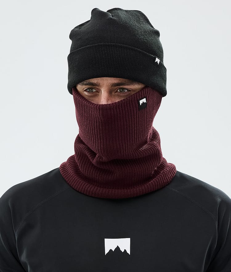 Classic Knitted Facemask Burgundy, Image 2 of 3