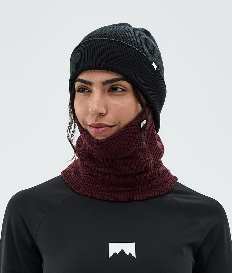 Classic Knitted Facemask Burgundy, Image 3 of 3