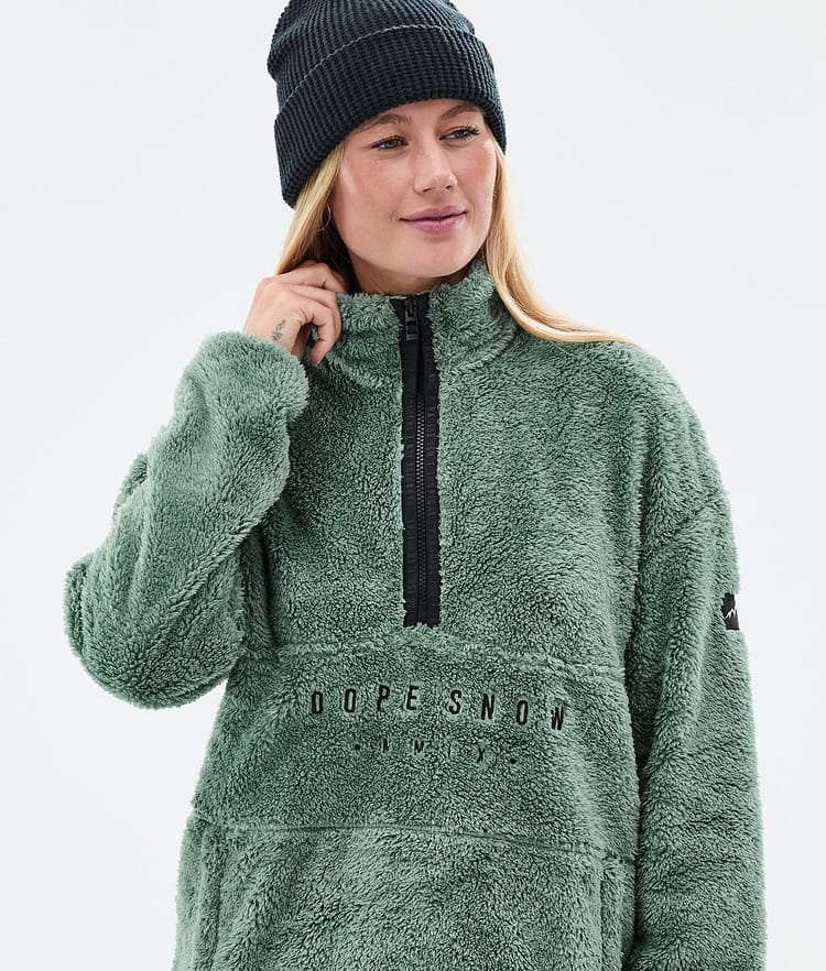 Dope Pile W Fleece Sweater Women Faded Green, Image 2 of 7