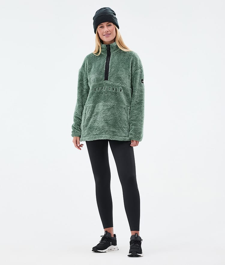 Dope Pile W Fleece Sweater Women Faded Green, Image 3 of 7