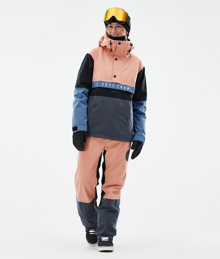 Dope Legacy Track W Snowboard Jacket Women Faded Peach/Blue Steel/Black/Metal Blue, Image 2 of 8
