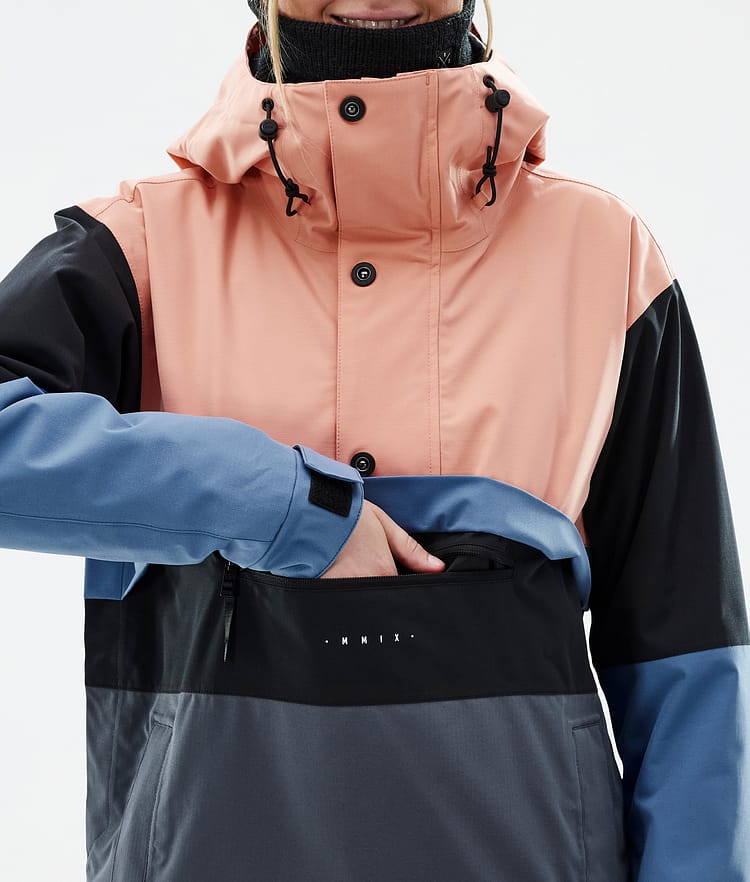 Dope Legacy Track W Snowboard Jacket Women Faded Peach/Blue Steel/Black/Metal Blue, Image 8 of 8