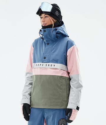 Dope Legacy Track W Ski Jacket Blue Steel/Light Grey/Soft Pink/Greenish