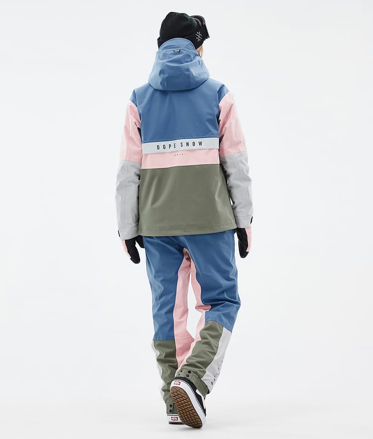 Dope Legacy Track W Giacca Snowboard Donna Blue Steel/Light Grey/Soft Pink/Greenish, Image 4 of 8