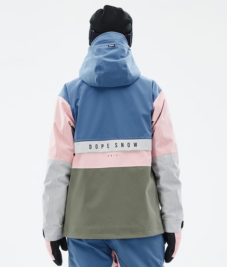 Dope Legacy Track W Giacca Snowboard Donna Blue Steel/Light Grey/Soft Pink/Greenish, Image 6 of 8
