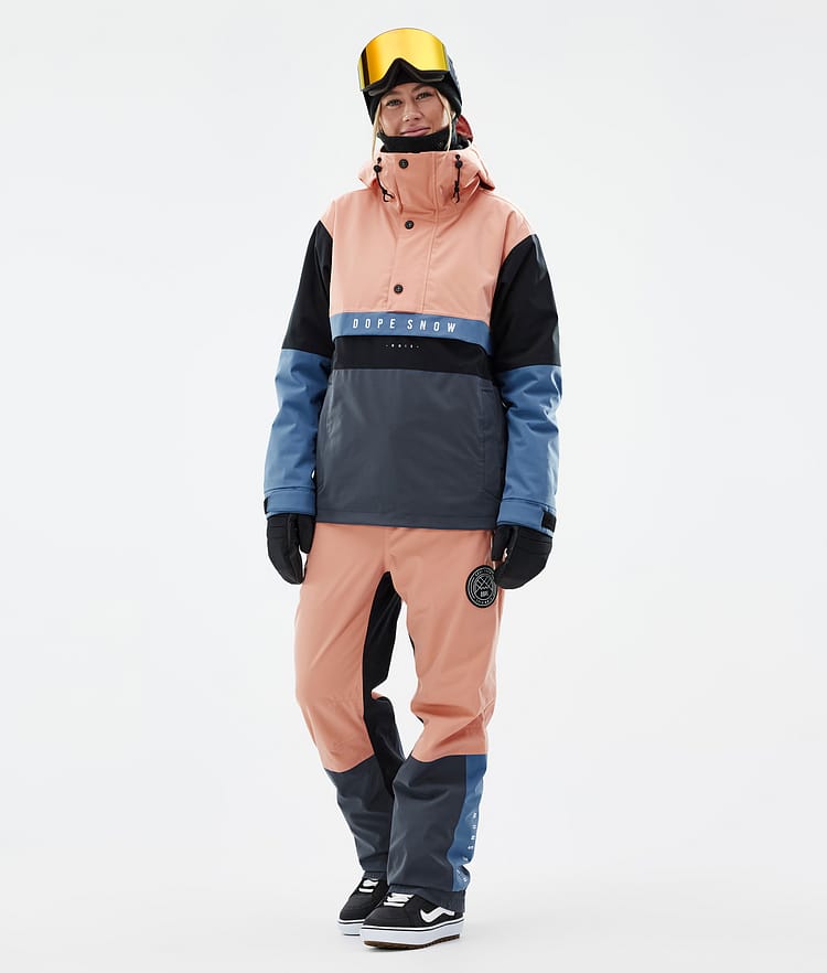Dope Blizzard Track W Snowboard Pants Women Faded Peach/Blue Steel/Black/Metal Blue, Image 2 of 5