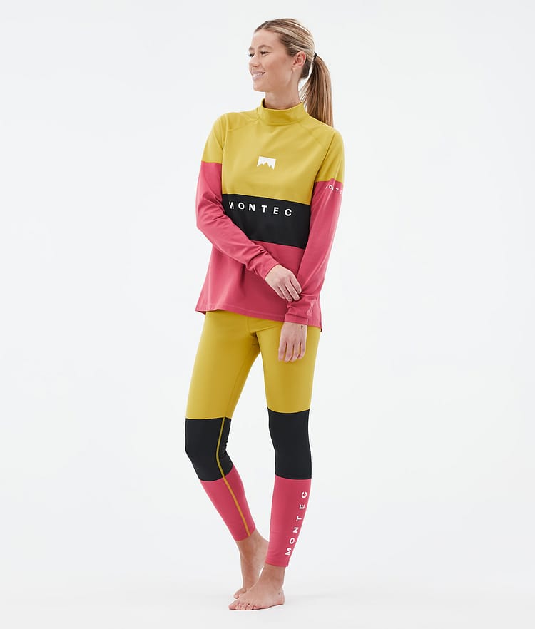 Alpha W Base Layer Pant Women Yellow/Black/Light Red, Image 3 of 7
