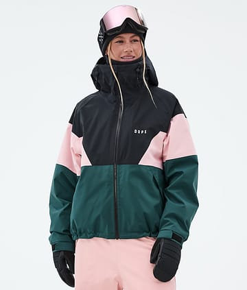 Dope Spartan W Ski Jacket Black/Soft Pink/Bottle Green