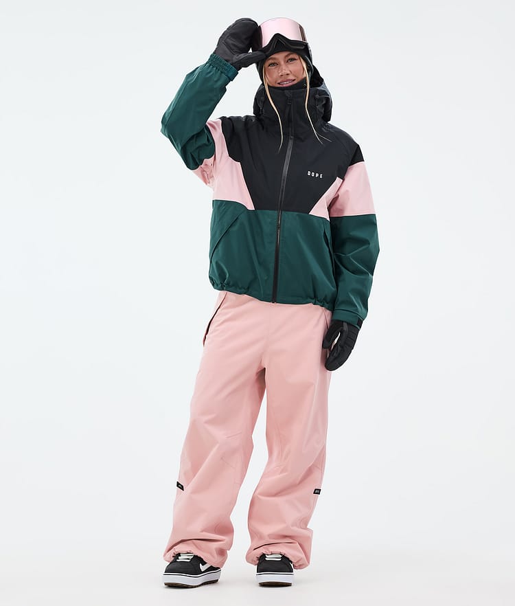 Dope Spartan W Snowboard Jacket Women Sport Black/Soft Pink/Bottle Green Renewed, Image 2 of 8