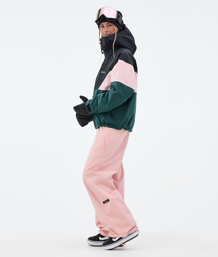 Dope Spartan W Snowboard Jacket Women Sport Black/Soft Pink/Bottle Green Renewed, Image 3 of 8
