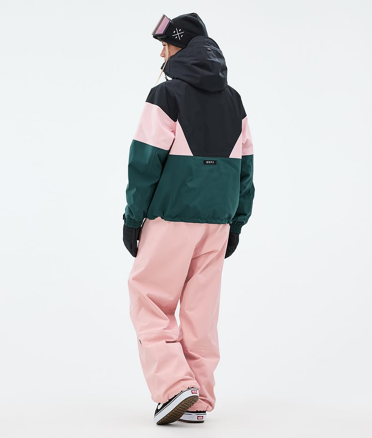 Dope Spartan W Snowboard Jacket Women Sport Black/Soft Pink/Bottle Green Renewed, Image 4 of 8
