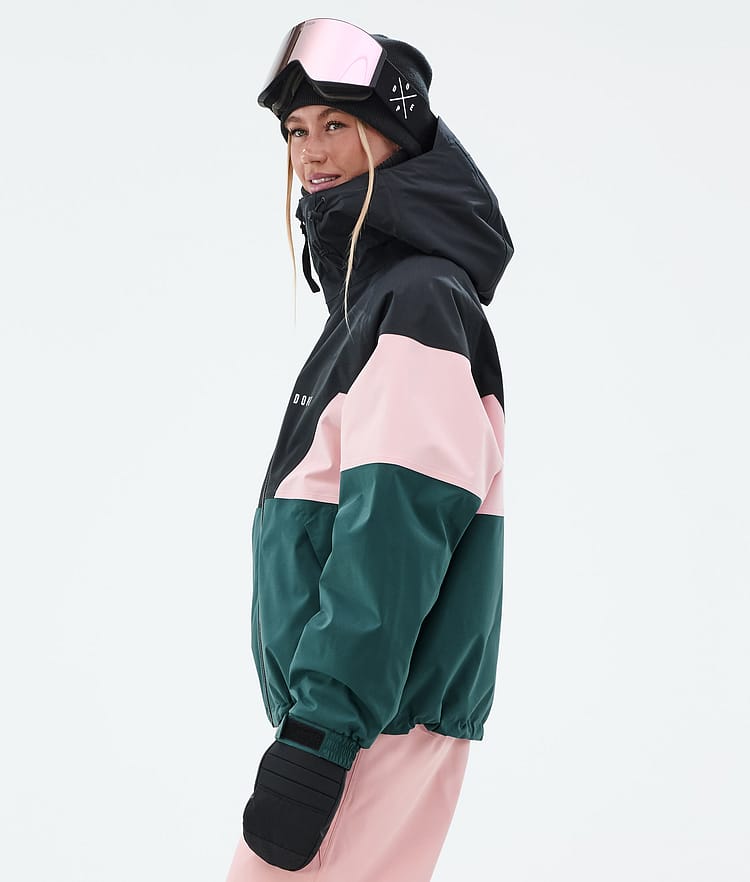 Dope Spartan W Snowboard Jacket Women Sport Black/Soft Pink/Bottle Green Renewed, Image 5 of 8