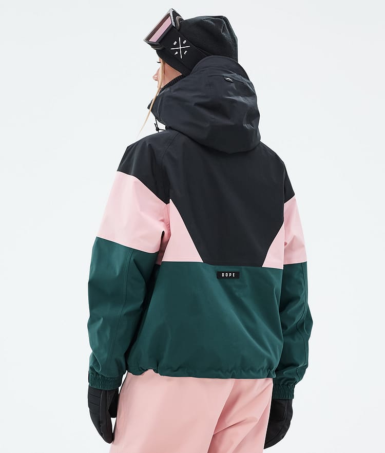 Dope Spartan W Snowboard Jacket Women Sport Black/Soft Pink/Bottle Green Renewed, Image 6 of 8