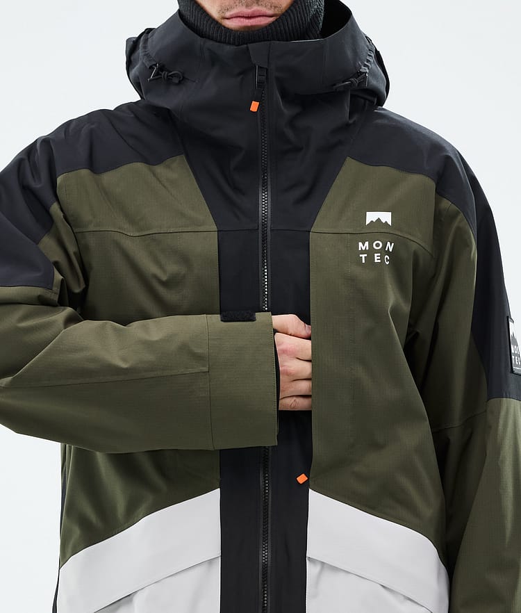 Montec Morpheus Snowboard Jacket Men Black/Olive Green/Light Grey, Image 9 of 10