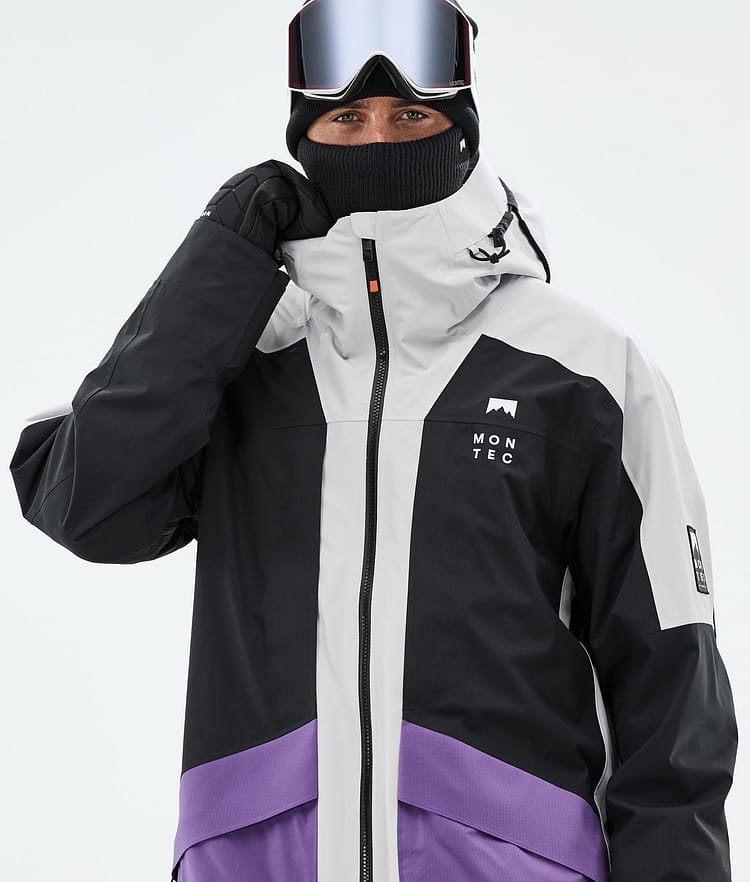 Montec Morpheus Snowboard Jacket Men Light Grey/Black/Vivid Purple Renewed, Image 2 of 10