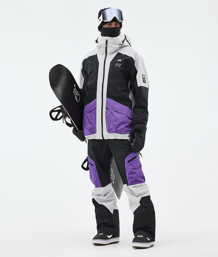 Montec Morpheus Snowboard Jacket Men Light Grey/Black/Vivid Purple Renewed, Image 3 of 10