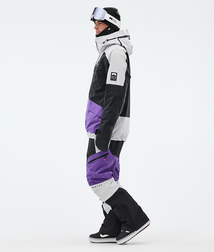 Montec Morpheus Snowboard Jacket Men Light Grey/Black/Vivid Purple Renewed, Image 4 of 10