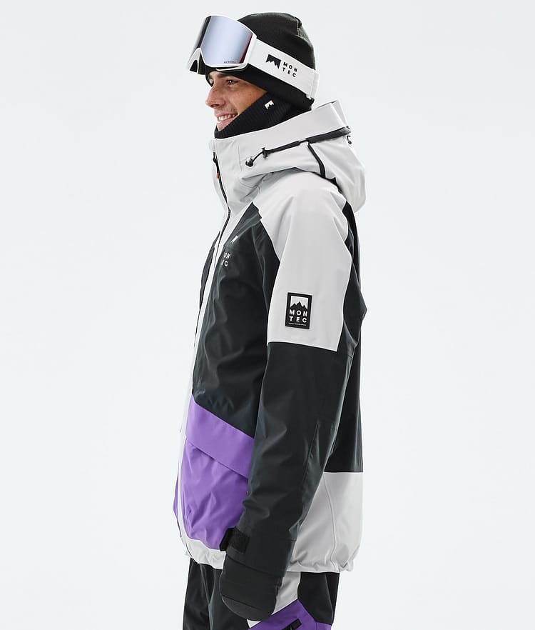 Montec Morpheus Snowboard Jacket Men Light Grey/Black/Vivid Purple Renewed, Image 6 of 10