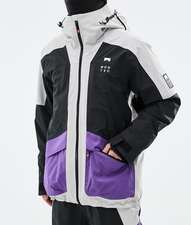 Montec Morpheus Snowboard Jacket Men Light Grey/Black/Vivid Purple Renewed, Image 8 of 10