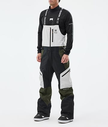 Montec Dozer Snowboard Pants Light Grey/Black/Olive Green Renewed