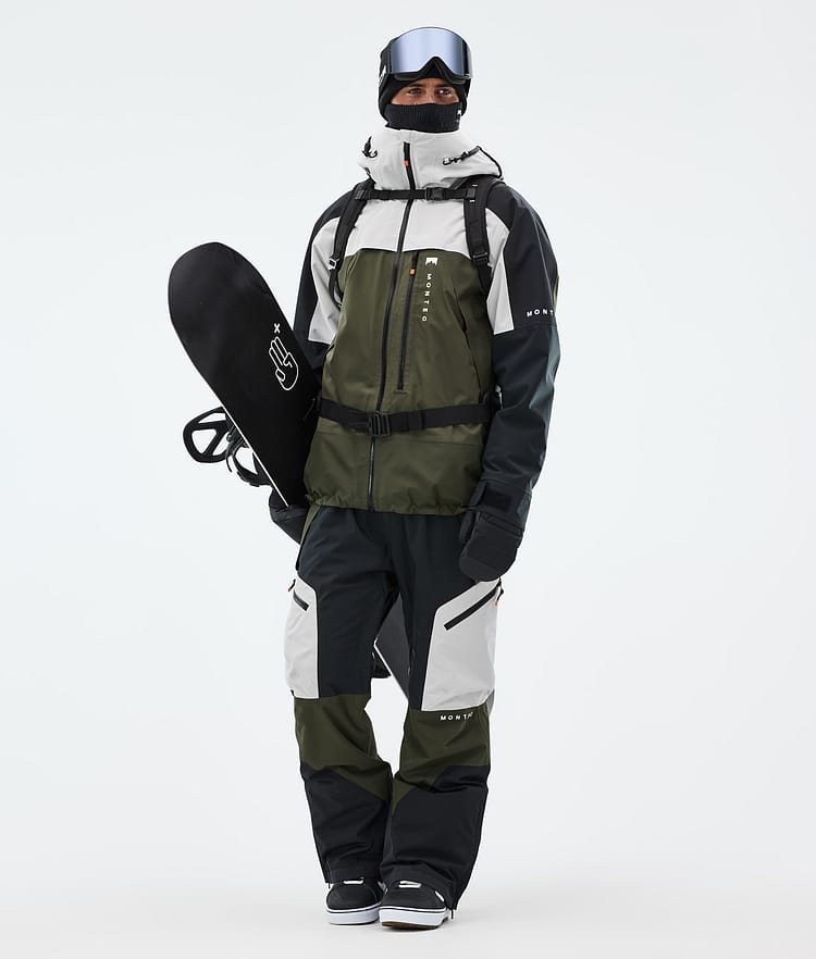 Montec Dozer Snowboard Pants Men Light Grey/Black/Olive Green, Image 2 of 7