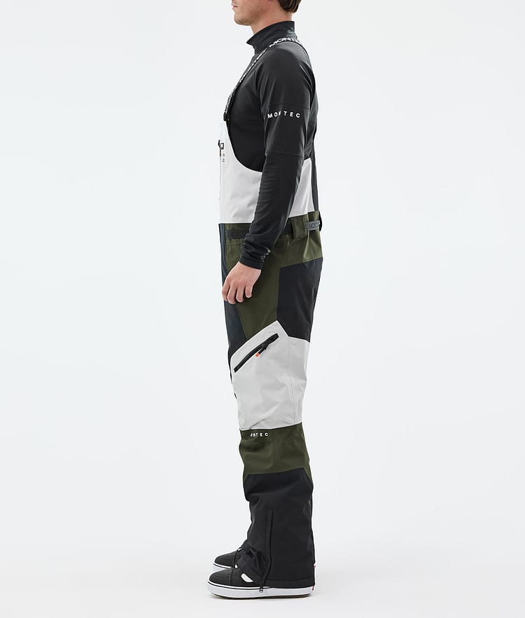 Montec Dozer Snowboard Pants Men Light Grey/Black/Olive Green, Image 3 of 7