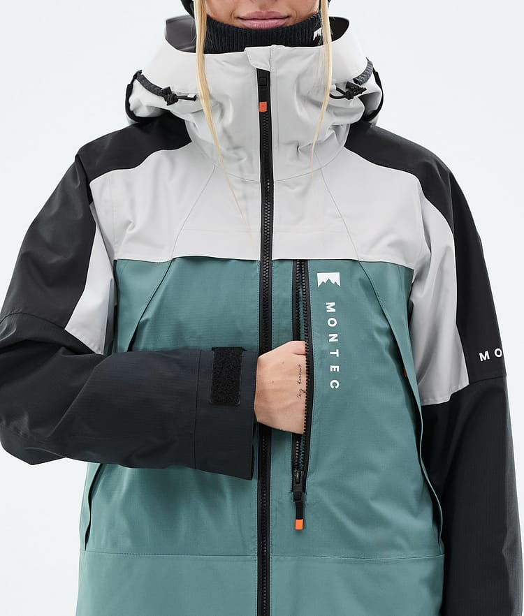 Montec Oracle W Snowboard Jacket Women Light Grey/Black/Atlantic, Image 8 of 9